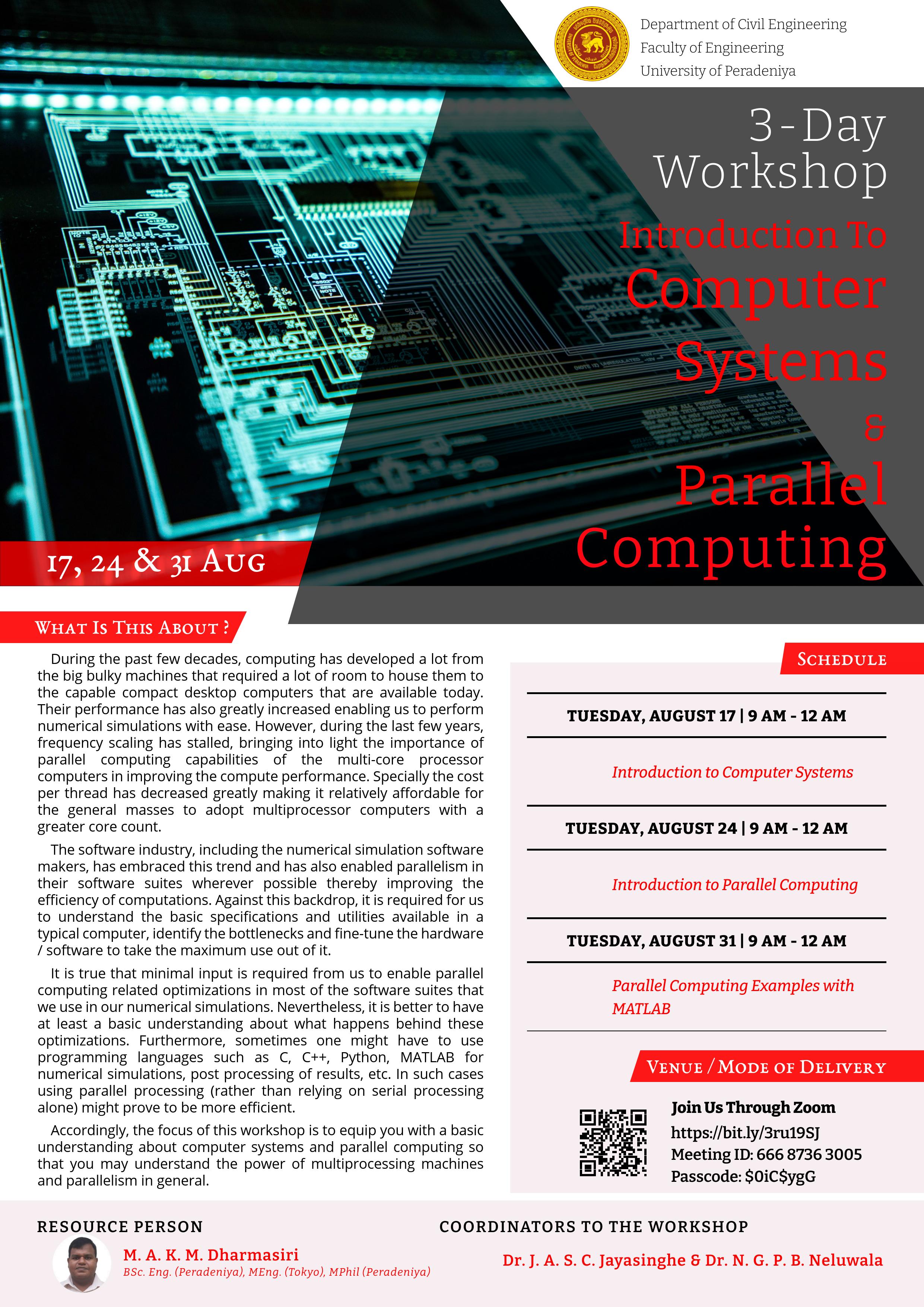 Workshop: Introduction to Computer Systems and Parallel 
Computing